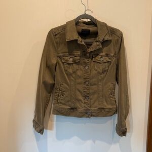 Liverpool army green stretch denim jacket size xs